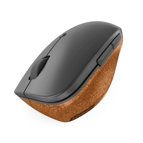 Lenovo Go 2400 DPI Optical Wireless Mouse - Storm Grey with Natural Cork -