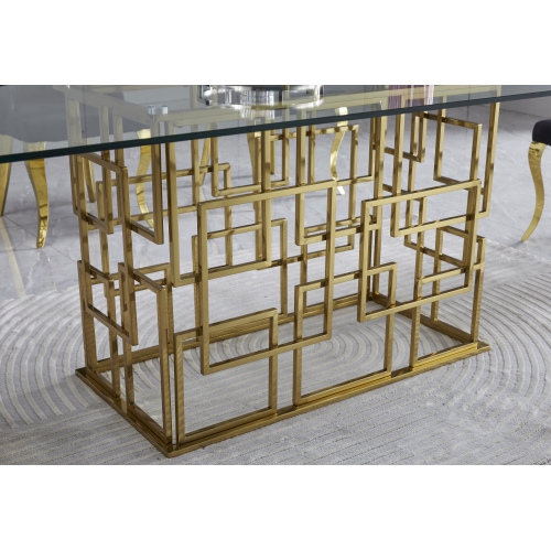Zenith Gold | Tempered Clear Glass Dining Table Only -Free shipping in Ontario