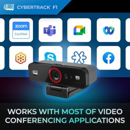 Adesso 1080P HD Fixed Focus USB Webcam Webcam