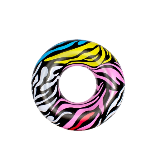 39" Multi-Color Zebra Stripes Inflatable Inner Tube Ring Float