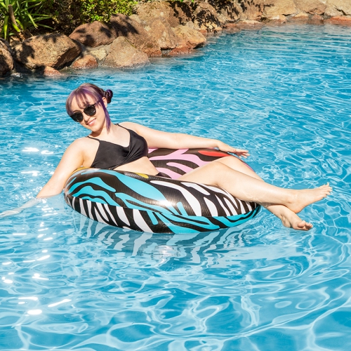 39" Multi-Color Zebra Stripes Inflatable Inner Tube Ring Float