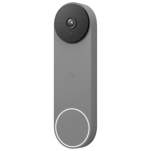 Image 1 de 2.. Remis à neuf - Sonnette vidéo sans fil Nest de Google - Cendré