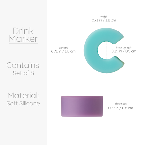 Galateo Signa Silicone Glass Markers/Charms - Set of 8