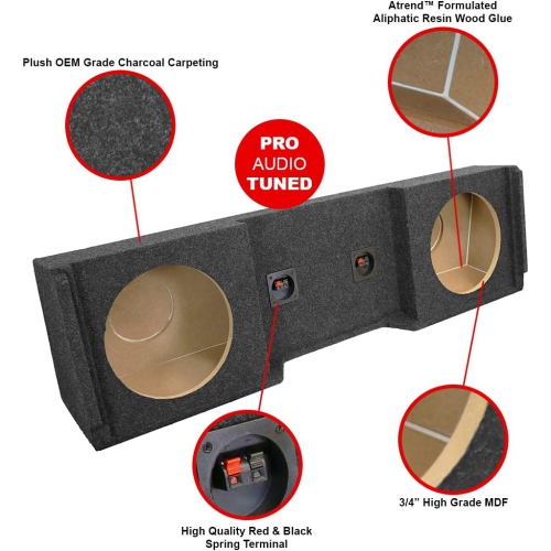 A152-12CP Dual Sealed 12-Inch Down Firing Subwoofer Enclosure for GM Extended Cabs 1999-2007