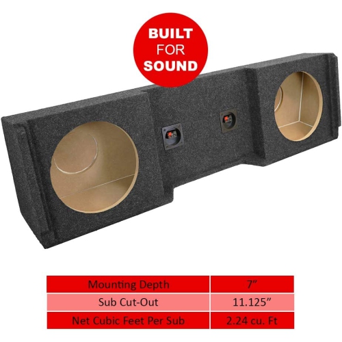 A152-12CP Dual Sealed 12-Inch Down Firing Subwoofer Enclosure for GM Extended Cabs 1999-2007