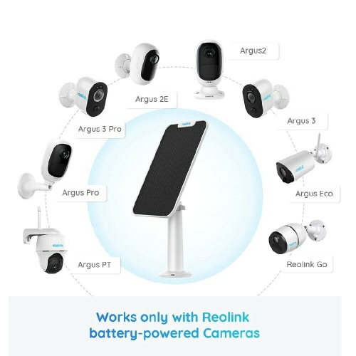 Reolink Solar Panel Power Supply ONLY for Reolink Home Security Outdoor Rechargeable Battery Cameras Argus 2E/Argus 3 Pro/Argus PT/Go Plus/GO PT