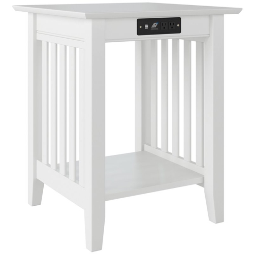 Pemberly Row Charger Printer Stand made of Wood in White Finish