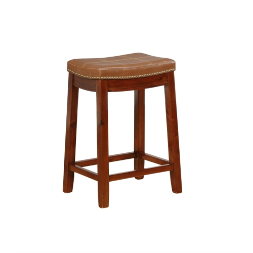 RIVERBAY FURNITURE  Mitchell 26" Wood Counter Stool With Nail Head Trim In In Brown