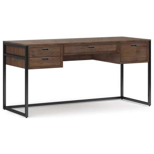 SIMPLI HOME  Richmond Acacia Wood Modern Industrial 60" Desk In Rustic Natural Brown