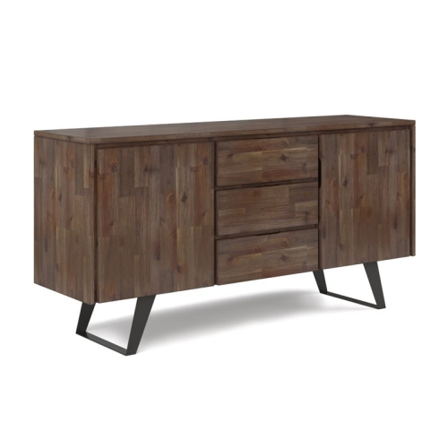 Simpli Home Lowry 60" Solid Wood Sideboard in Rustic Natural Aged Brown