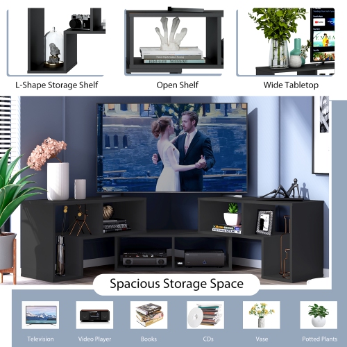 Meuble pour téléviseur de 3 pièces de Costway pour tablettes bibliothèques de meuble de divertissement de 65 po ou moins