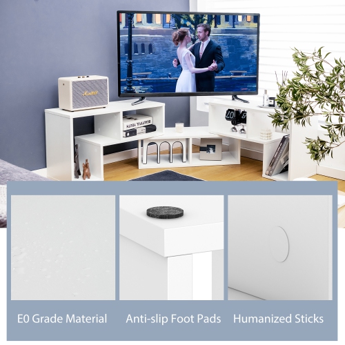 Costway 3 Pcs TV Stand for TV's up To 65" Console Entertainment Center Bookcase Shelves