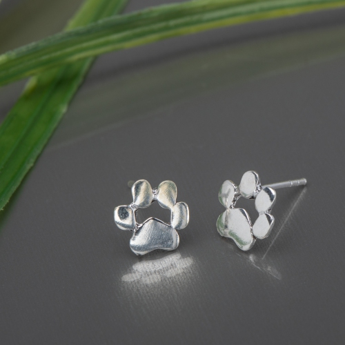 Paw Print Earrings Silver Stud Earrings Cats and Dogs Paws Pet Jewelry  Animal Lover Gift - Etsy