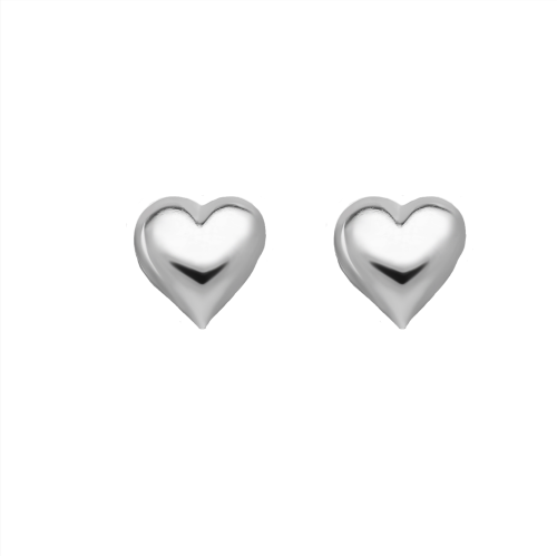 Ag Sterling - Sterling Silver Heart Stud Earrings