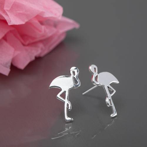 AG STERLING  - Sterling Flamingo Stud Earrings In Silver