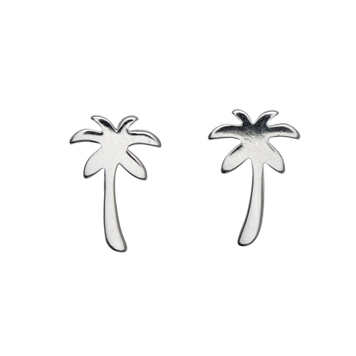 AG STERLING  - Sterling Palm Tree Stud Earrings In Silver