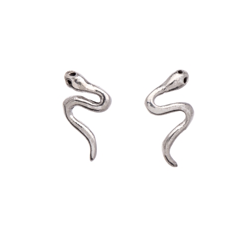 AG STERLING  - Sterling Snake Stud Earrings In Silver