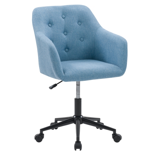CorLiving WGY-534-C Marlowe Upholstered Button Tufted Task Chair, Light Blue