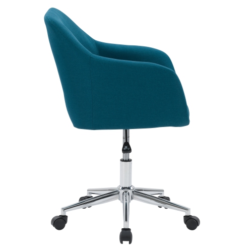 CorLiving WGY-734-C Marlowe Upholstered Chrome Base Task Chair, Dark Blue