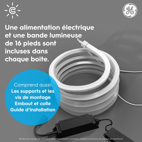 Bande lumineuse intelligente d'extérieur à effets dynamiques de 4,9 m Cync de GE - Multicolore