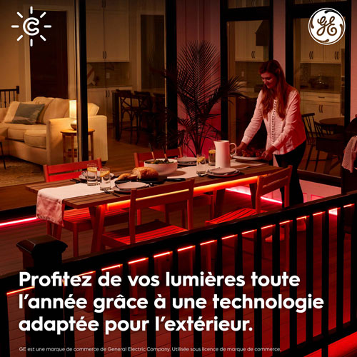 Bande lumineuse intelligente d'extérieur à effets dynamiques de 4,9 m Cync de GE - Multicolore