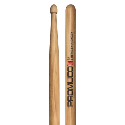 Promuco Percussion American Hickory Drumsticks - 7A, Wood Tip