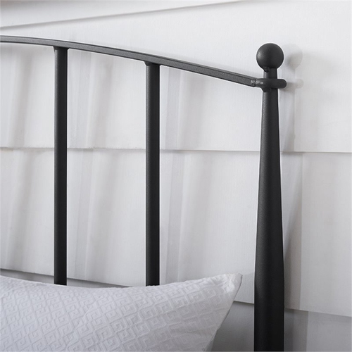 Bowery Hill Full Queen Metal Spindle Headboard in Charcoal Black