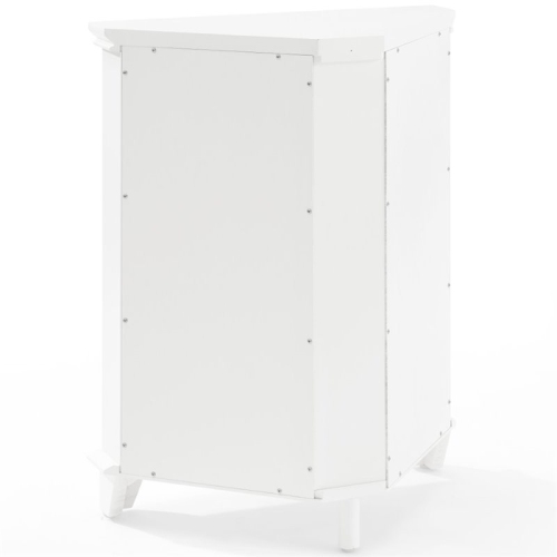 Bowery Hill Engineered Wood 2 Door Corner Storage Cabinet in White