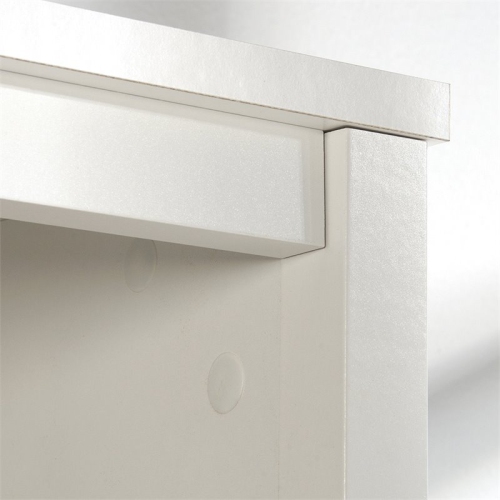 Pemberly Row Engineered Wood 3-Shelf Bookcase in Soft White/Lintel Oak