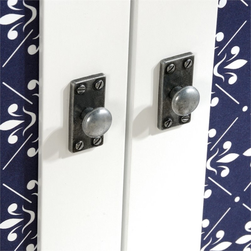 Pemberly Row Engineered Wood 3-Shelf Bookcase in Soft White/Lintel Oak