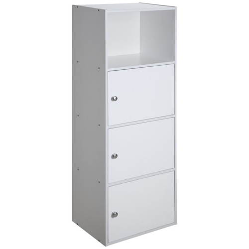 CONVENIENCE CONCEPTS  Xtra Storage Three-Door Bookcase In White Wood Finish