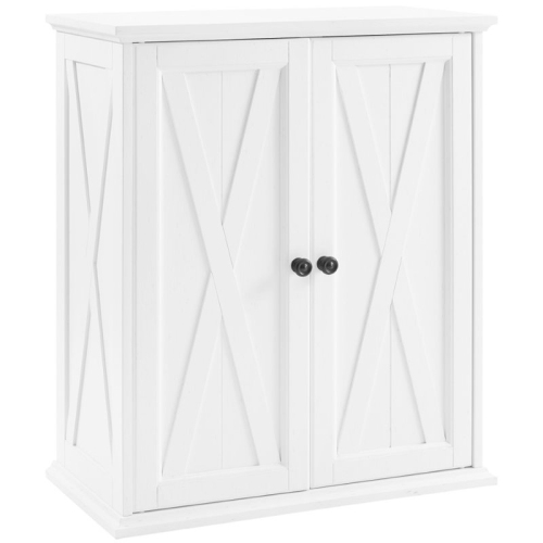 BOWERY HILL  2 Door Stackable Pantry In Distressed Finish In White
