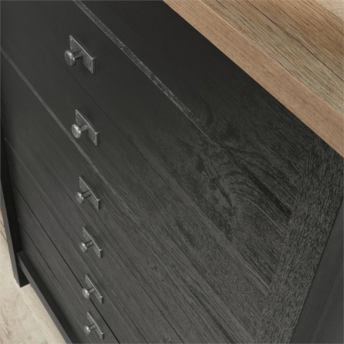 Pemberly Row 4-Drawer Bedroom Chest in Raven Oak with Lintel Oak Accent