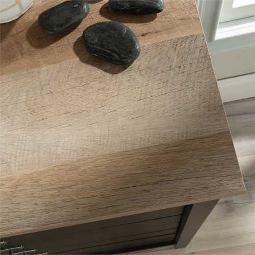 Pemberly Row 4-Drawer Bedroom Chest in Raven Oak with Lintel Oak Accent