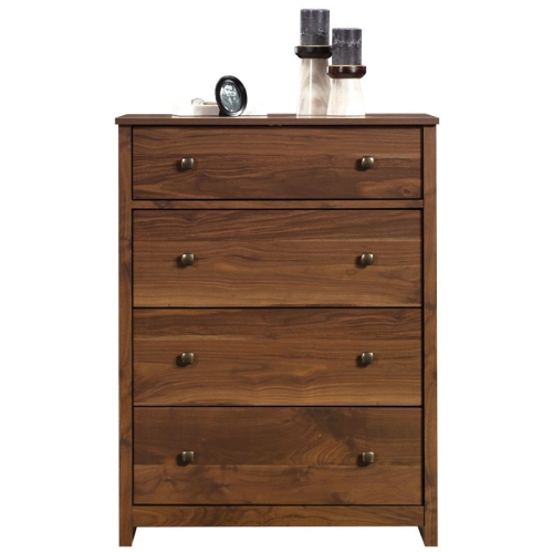 Pemberly Row Modern 4 Drawer Wooden Chest in Grand Walnut