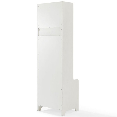 Bowery Hill Engineered Wood Hall Tree in Distressed White Finish