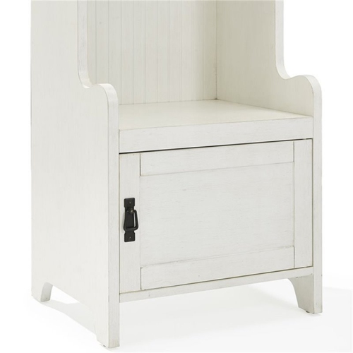 Bowery Hill Engineered Wood Hall Tree in Distressed White Finish