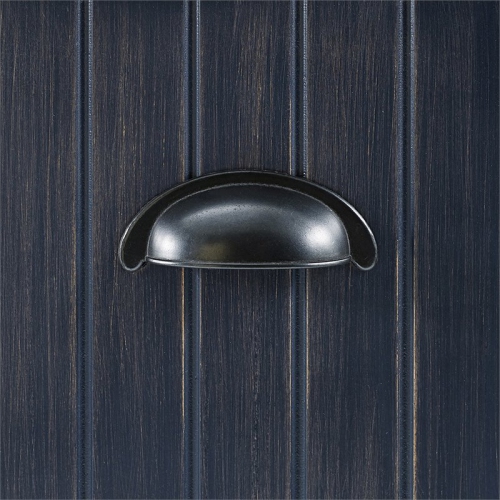 Bowery Hill Coastal Wood 4 Hook Hall Tree in Distressed Navy