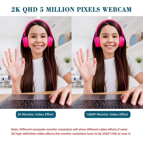 1080P HD Webcam with 2 Speakers & Built-in Microphone for Computer Monitor,90 Degree View Angle Desktop USB Stream Camera with Privacy Cover for