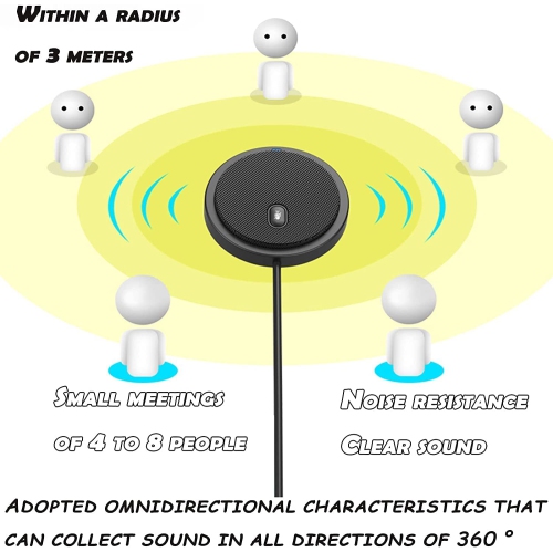 USB Conference Microphone,USB Microphone Conference Room,USB Microphone Conference Calls,Conference Microphone for Computer,360° Omnidirectional