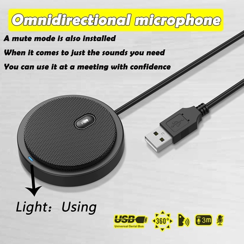 USB Conference Microphone,USB Microphone Conference Room,USB Microphone Conference Calls,Conference Microphone for Computer,360° Omnidirectional