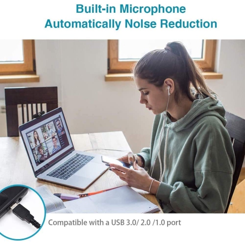 Caméra Web 4K avec microphone, 8 Mpx, Ultra HD pour ordinateur de bureau, caméra Web USB avec mini trépied, obturateur de confidentialité, Pro
