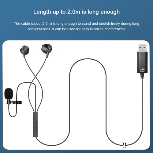 AC300 USB Microphone Earphones Compatible with Laptop, PC and Mac, Cameras, Recording Mic for YouTube,Interview,Video Omnidirectional Condenser