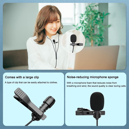 AC300 USB Microphone Earphones Compatible with Laptop, PC and Mac, Cameras, Recording Mic for YouTube,Interview,Video Omnidirectional Condenser