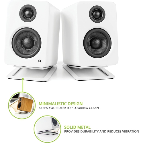 S2 Desktop Speaker Stands for Small Speakers, White