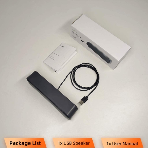 USB Computer Speaker, Laptop Speaker with Stereo Sound & Enhanced Bass, Portable Mini Sound Bar for Windows PCs, Desktop Computer and Laptops