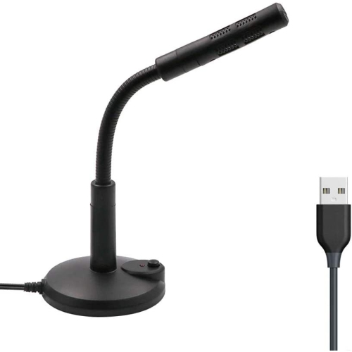 USB Desktop Microphone Mic with On Off Button Mute for Computer Laptop