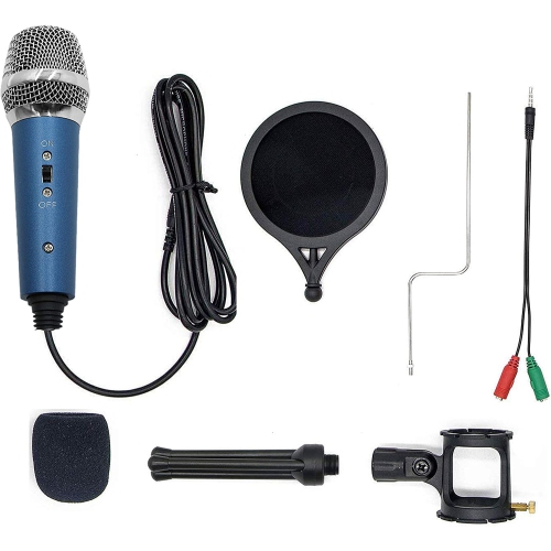 Condenser Recording Microphone 3.5mm Plug and Play PC Microphone, Broadcast Microphone for Computer Desktop Laptop MAC Windows Online Chatting