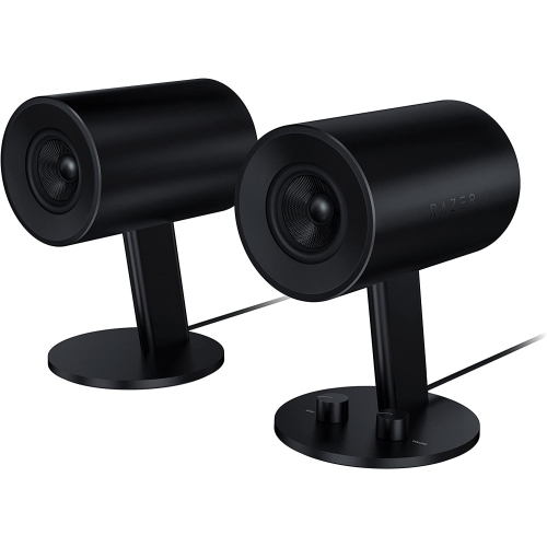 Nommo: Custom Woven Fiberglass 3' Drivers - Rear-Facing Bass Ports - Bass Knob w/ Automatic Gain Control - Full Range 2.0 PC Gaming Speakers