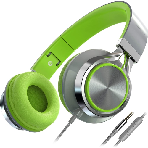 DOLAER  C8 Headphones \w Microphone And Volume Control Folding Lightweight 3.5MM Jack Headset for Cellphones Tablets Smartphones Laptop Computer PC